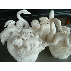 4 Engel Figur auf Schwan