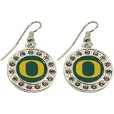 NCAA Oregon Ducks Ladies Round Crystal Earrings
