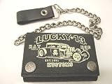 Lucky 13 Rat Rod Distressed Leather Chain Wallet Hot Rod Wallet by Lucky 13
