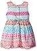 Youngland Girls' Multi-Printed Chiffon Dress with Crochet Lace Cardigan