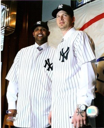 CC Sabathia A.J. Burnett Yankees Press Conference 8x10