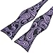PenSee Mens Self Bow Tie Black & Purple Paisley Jacquard Woven Silk Bow Ties