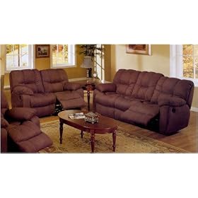 Chocolate Microfiber Sofa With Loveseat