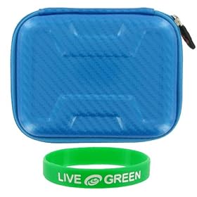 Memory Foam Hard Shell Case (Candy Blue) for JVC PICSIO GC-FM1BVUS HD Camcorder Black Ice