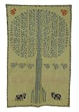 Delightful Home Decor Rajrang Tree of Life Patch Work Cotton Light Green Color Tapestry Wall Hanging Vintage Runner Rug Art India