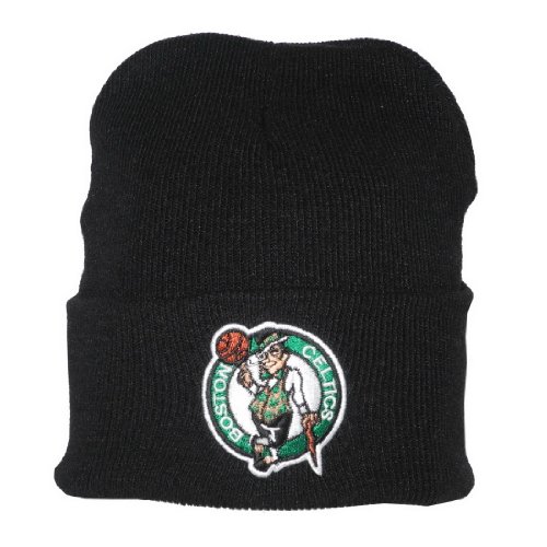 Adult NBA Boston Celtics Warm Ski & Skate Roll Up Beanie / Winter Hat - One Size Fits All - Black