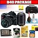 Nikon D40 6.1MP Digital SLR Camera Kit with 18-55mm f/3.5-5.6G ED II AF-S DX Zoom-Nikkor Lens and 55-200mm f/4.5-5.6G ED AF-S VR DX Zoom-Nikkor Lens Package 2
