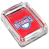 Image Washington Nationals Glass Ashtray - Dimensions 3 Inch x 4 Inch - Simulated Black Velvet Botton