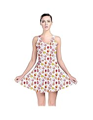Polyester/Spandex Stretchy General Print Skater Dress 