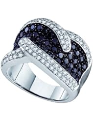 10K White Gold 2 ct. Black and White Diamond Ring