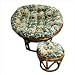 46" Papasan Cushion Fabric: Solid Twill - Black