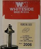 Whiteside 1 Large Diameter x 1/2 Cutting Length x 1/4 Radius x 1/2 Shank Roundover Router Bit w/ Ball Bearing Guide - 2006