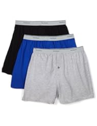 Apparel: Fruit of the Loom Mens  Knit Boxer With Exposed Waistband - Colors May Vary, Assorted, Large(Pack of 3) - Fruit of the Loom - Men's Underwear