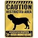 New  Caution : Restricted Area . Neapolitan Mastiffs Monitoring  Parking Sign Dog