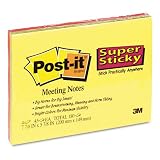 Post-it® Super Sticky Super Sticky Large Format Notes, 8x6, Four Colors, Four 45-Sheet Pads/pk