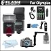 Flash Kit For Olympus EP-1, EP-2, E-P3, E-PL2, E-PL3, E-410E-510E-520E-620E-30 And OM-D E-M5 Digital Camera Includes Vivitar DF-293 TTL LCD Bounce Zoom Swivel DSLR AF Flash w/LCD Display Includes Reflecting Plate And Wide Angle Flash Diffuser + More