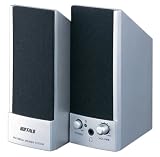 『バッファローコクヨサプライ BUFFALO スピーカー 内蔵電源 3.5ミリステレオミニプラグ接続 シルバー BSPKMA01SVA』の写真