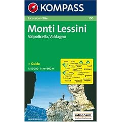 Monti Lessini, Valpolicella, Valdegna, Gruppo della Carega, Recoaro Terme: Escursion / bike. 1:50.000