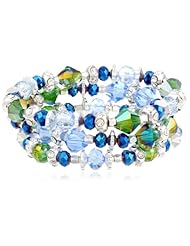 Nine West "Gem Jam" Silver-Tone Blue Triple Stackable Stretch Bracelet, 2.5"