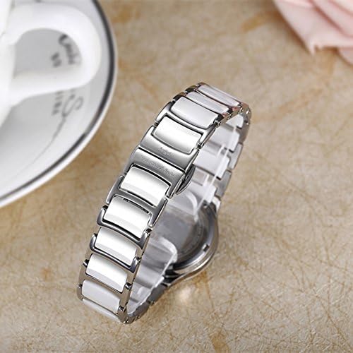Vancleef Polo Women's Sapphire Dial Analog Display Japanese Quartz Wrist Watch With Ceramics Strap