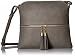 Lightweight Medium Crossbody Bag with Tassel Grey