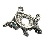 Taurus the Bull, Zodiac Metal Pendant with Braided Faux Leather Necklace