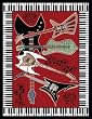 Home Dynamix Zone 2776-200 Polypropylene Musical Guitar/ Piano Rug 3-Feet 7-Inch by 5-Feet 2-Inch Area Rug, Red