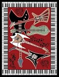 Home Dynamix Zone 2776-200 Polypropylene Musical Guitar/ Piano Rug 3-Feet 7-Inch by 5-Feet 2-Inch Area Rug, Red