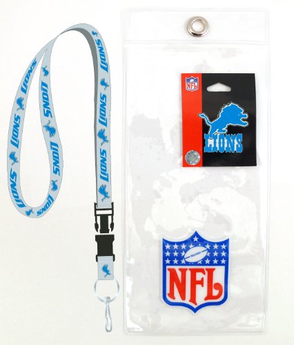 Detroit Lions Lanyard with Ticket Holder and Logo Pin