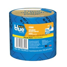ScotchBlue Painter's Tape 2080EL-1A-4X, 1 Inch by 60 Yards, 4 Rolls