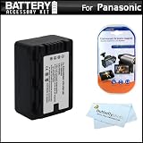 Battery Kit For Panasonic HDC-TM41H HD Camcorder Includes Extended Replacement (2000Mah) VW-VBK180 Battery (Fully Decoded!) + LCD Screen Protectors + MicroFiber Cleaning Cloth