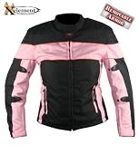 Xelement Ladies Black and Pink Cordura Removable Armor Jackets