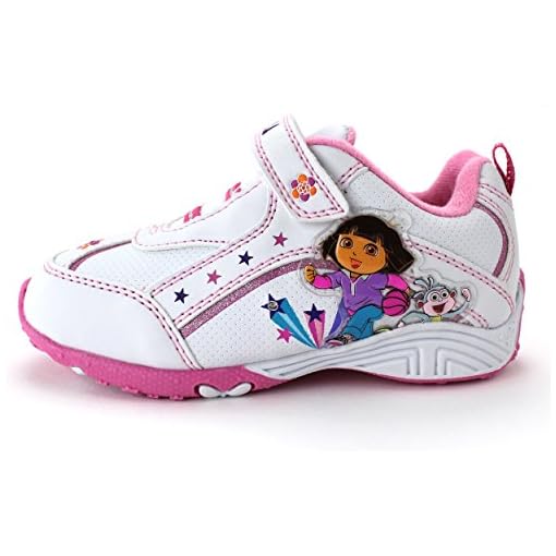 Dora The Explorer Girls White Lighted Sneakers Shoes Epic Kids Toys