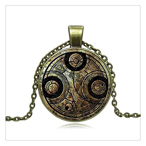 SDKOT®Doctor Who Time Lord Seal Pendant Necklace Time Lord Charm Hot Sale Handmade Bronze