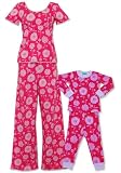 Bedhead Stretch Matching Mommy and Me Sunflower Pink Knit Pajamas