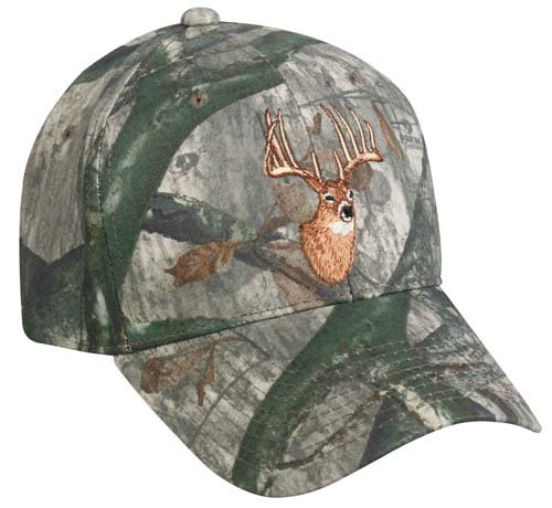 Outdoor Cap 6 Panel Cap with Embroide Red Deer Head