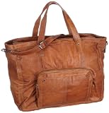 PIECES VIBS LEATHER TRAVEL BAG 17028195, Damen Henkeltaschen, Braun (COGNAC.), 49x38x8 cm (B x H x T)