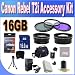 Canon T2I Accessory Saver Kit (58mm Wide Angle Lens + 58mm 2X Telephoto Lens + 58mm 3 Piece Filter Kit + 16GB SDHC Memory + Extended Life Battery + Ac/Dc Charger + USB Card Reader + Deluxe Camera Case w/Strap + Microfiber Cleaning Cloth + LCD Screen Protectors + Mini Tripod + Accessory Saver Bundle!)