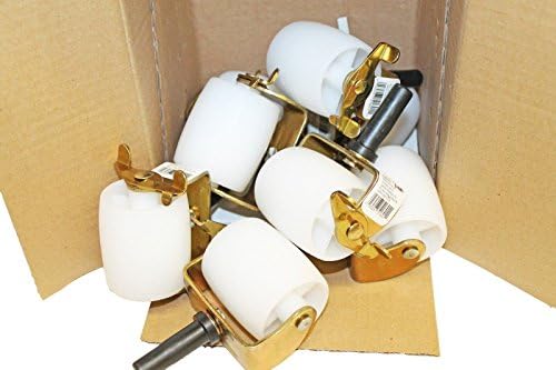 4 Bed Frame Wheels/Rollers White &amp; Metal Casters Locks/Brakes &amp; Socket Sleeves