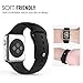 MoKo Band Compatible with Apple Watch, Soft Silicone Replacement Sports Band Fit iWatch 42mm 2017 series 3/2 / 1, BLACK (Not fit 38mm Versions)