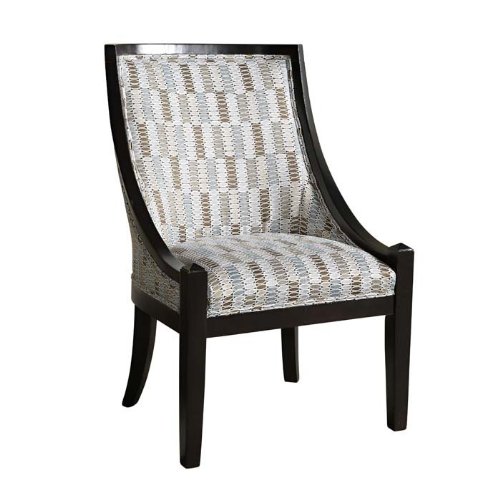 Powell Brown and Blue Patterned High Back Accent Chair
