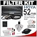 Canon Optical Lens and Digital SLR Camera Cleaning Kit with Brush, Microfiber Cloth, Fluid & Tissue + Hurricane Blower & Hoya 52mm 3-Piece Digital Filter Set(HMC UV Ultraviolet, Circular Polarizer & ND8 Neutral Density) with Case for EOS 1Ds, 1Ds Mark II, III, IV, 40D, 50D, 60D, 5D, 7D, Rebel XT, XTi, XS, XSi, T1i & T2i