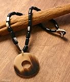 Bull horn necklace, 'Circular' 0.3 W 17.7 L