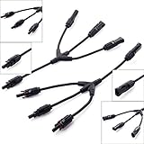 [Signstek]ＹブランチＭＣ4　パラレル　ソーラーパネルケーブル　コネクタアダプタ　1Ｍ３Ｆ+３Ｍ1Ｆ＝1ペアセット　太陽光パネル専用