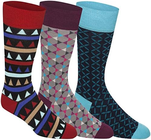 3 Pairs of Brovado Mens Dress Socks, Fashion Socks, Dress Socks for Men (Pack E)
