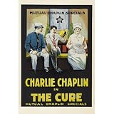 Professionally Framed The Cure Movie Charlie Chaplin Edna Purviance Poster Print - 13x19 with RichAndFramous Black Wood Frame