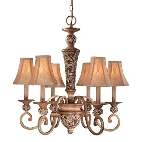 Minka Lavery Salon Grand 1556-477 6-LT 360w (27"H x 26"W) Chandelier Lighting in Florence Patina