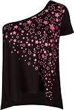 FULL TILT One Shoulder Neon Stars Womens Top