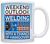 Welder Gifts Outlook Welding with a Chance of Hangover Drinking Gift Coffee Mug Tea Cup Clouds
