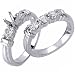 14kt White Gold Striking Diamond Engagement Ring Set
